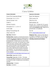 Microsoft Word - ConBio_syllabus_Fall2014_RevisedVersion.docx