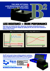 THE NEW OPTIONAL LOW-RESISTANCE BATTERY FOR S.E.A. RESPIRATORS B