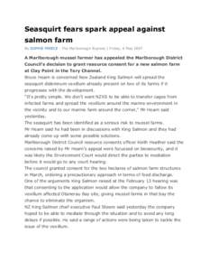 Seasquirt fears spark appeal against salmon farm