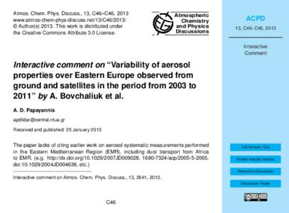 Atmos. Chem. Phys. Discuss., 13, C46–C46, 2013 www.atmos-chem-phys-discuss.net/13/C46/2013/ © Author(sThis work is distributed under the Creative Commons Attribute 3.0 License.  Atmospheric