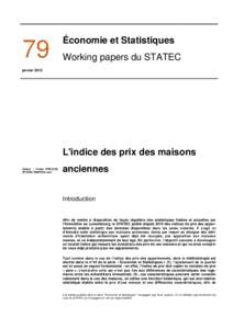 79  Économie et Statistiques Working papers du STATEC  janvier 2015