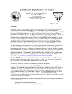 United States Department of the Interior BUREAU OF LAND MANAGEMENT Miles City Field Office 111 Garryowen Road Miles City, Montana[removed]http://www.mt.blm.gov/mcfo/