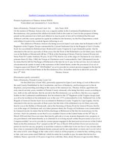 Southern Campaign American Revolution Pension Statements & Rosters Pension Application of Thomas Arman W8332 Transcribed and annotated by C. Leon Harris State of Kentucky Pulaski Circuit Court Sct. July Term[removed]On the