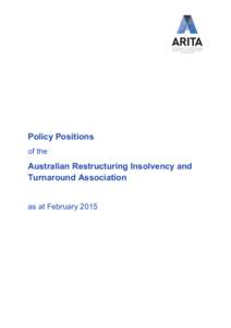 Submission 31 - Attachment - Australian Restructuring Insolvency & Turnaround Association (ARITA) - Business Set-up, Transfer and Closure - Public inquiry