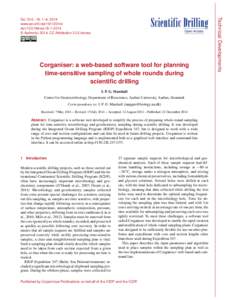 Corganiser: a web-based software tool for planning time-sensitive sampling of whole rounds during scientific drilling I. P. G. Marshall Center for Geomicrobiology, Department of Bioscience, Aarhus University, Aarhus, Den