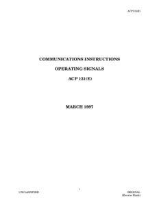 ACP131(E)  COMMUNICATIONS INSTRUCTIONS