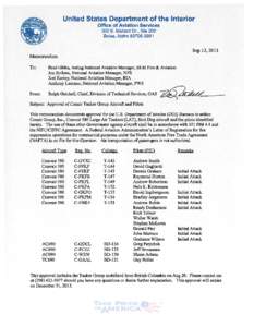 Approval of Conair Tanker Group Aircraft and Pilots