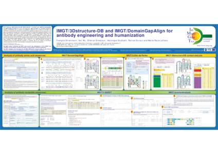 IMGT databases (IMGT/3Dstructure-DB, IMGT/mAb-DB...) and IMGT tools (IMGT/DomainGapAlign and IMGT/Collier-de-Perles for amino acid sequences, IMGT/V-QUEST for nucleotide sequences) provide a standardized way to compare i