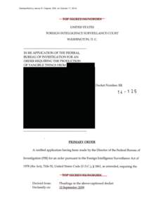 Declassified by James R. Clapper, DNI, on October 17, 2014  Declassified by James R. Clapper, DNI, on October 17, 2014 Declassified by James R. Clapper, DNI, on October 17, 2014
