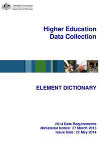 2014 Higher Education Data Element Dictionary