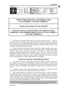LARC/10/3 April 2010 THIRTY-FIRST REGIONAL CONFERENCE FOR LATIN AMERICA AND THE CARIBBEAN Panama City, Panama, 26 to 30 April 2010