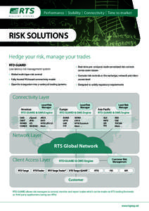 Performance Stability Connectivity Time to market  RISK SOLUTIONS Hedge your risk, manage your trades RTD GUARD