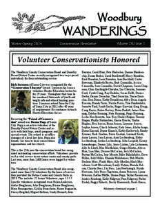 Woodbury WANDERINGS Winter-Spring 2014 Conservation Newsletter