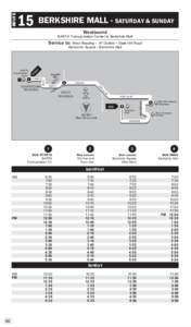 ROUTE  15 BERKSHIRE MALL - SATURDAY & SUNDAY Westbound