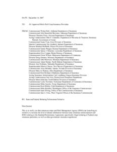 Financial economics / Institutional investors / Insurance commissioner / Risk Management Agency / Oklahoma Department of Insurance / Crop insurance / China Insurance Regulatory Commission / Insurance / Jim Donelon / Agricultural economics / Financial institutions / Economics