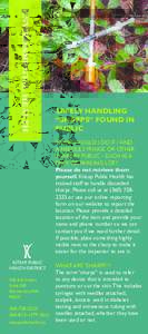 ENVIRONMENTAL HEALTH  SAFELY HANDLING “SHARPS” FOUND IN PUBLIC WHAT SHOULD I DO IF I FIND