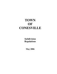 TOWN OF CONESVILLE Subdivision Regulations