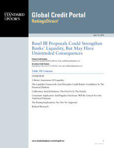 April 15, 2010  Basel III Proposals Could Strengthen