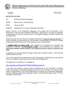 Illinois Department of Financial and Professional Regulation / Manuel Flores / Springfield /  Illinois / Geography of Illinois / Illinois / Pawnbroker / Retailing / Reuse