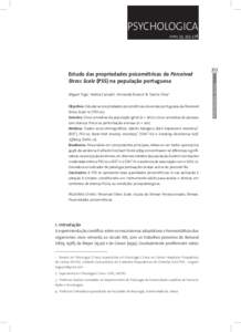 PSYCHOLOGICA 2010, 53, Miguel Trigo1, Noélia Canudo2, Fernando Branco3 & Danilo Silva4 Objectivo: Estudar as propriedades psicométricas da versão portuguesa da Perceived Stress Scale-10 (PSS-10).