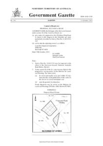 NORTHERN TERRITORY OF AUSTRALIA  Government Gazette ISSN-1038-233X