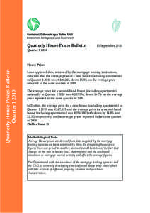 Quarterly House Prices Bulletin  15 September 2010 Quarter[removed]
