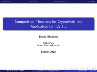 Introduction  Composition Application to TLS 1.3