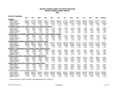 ARIZONA UNEMPLOYMENT STATISTICS PROGRAM SPECIAL UNEMPLOYMENT REPORT 2008 STATE OF ARIZONA JAN FEB