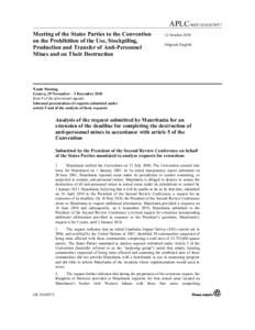 APLC/MSP[removed]WP.7 Meeting of the States Parties to the Convention on the Prohibition of the Use, Stockpiling, Production and Transfer of Anti-Personnel Mines and on Their Destruction