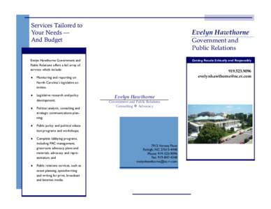 Services Tailored to Your Needs — And Budget Evelyn Hawthorne Government and