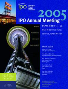   IPO Annual Meeting PATENTS  SEPTEMBER 11—13