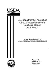 U.S. Department of Agriculture Office of Inspector General Southeast Region Audit Report  RURAL HOUSING SERVICE