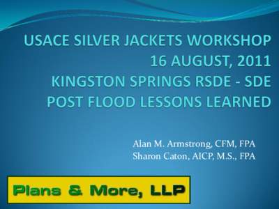 Kingston Springs RSDE - SDE, Post Flood Lessons Learned