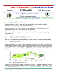 EARLY WARNING BULLETIN FOR FOOD SECURITY IN THE GAMBIA No[removed]Period: July[removed], 2010