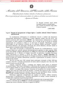 MIUR.AOODGOSV.REGISTRO UFFICIALE(U2017  Ministero dell’Istruzione, dell’Università e della Ricerca Dipartimento per il sistema educativo di istruzione e formazione Direzione generale per gli ordiname