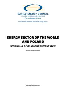 . Polish Member Committee of the World Energy Council ENERGY SECTOR OF THE WORLD AND POLAND BEGINNINGS, DEVELOPMENT, PRESENT STATE