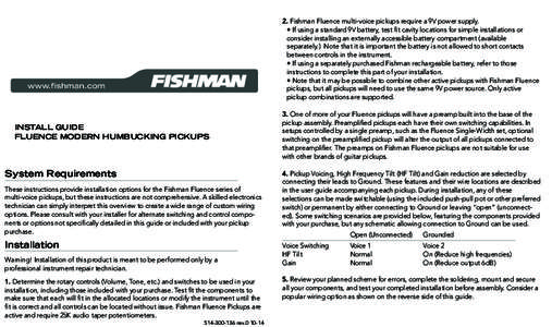 [removed]136_r0 Install Guide, Fluence Modern Humbuckers