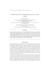Under consideration for publication in J. Functional Programming  1 Commercial Uses: Going functional on exotic trades