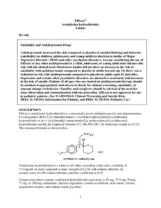 Effexor®  (venlafaxine hydrochloride) Tablets