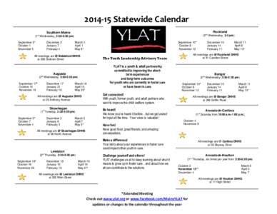 [removed]Statewide Calendar Rockland Southern Maine  (2nd Wednesday, 3-5 pm)