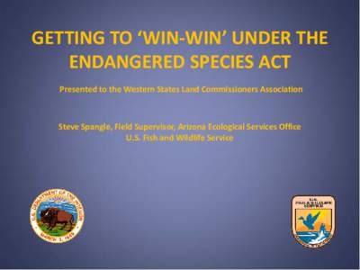 LANDOWNER TOOLS FOR IMPLEMENTING THE ENDANGERED SPECIES ACT