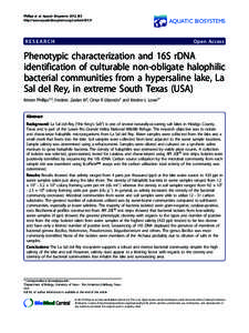 Phillips et al. Aquatic Biosystems 2012, 8:5 http://www.aquaticbiosystems.org/contentRESEARCH  AQUATIC BIOSYSTEMS
