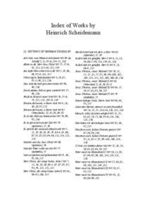 Index of Works by Heinrich Scheidemann [1] SETTINGS OF GERMAN CHORALES