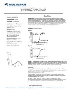 MULTISCREENTM STABLE CELL LINE RAT RECOMBINANT B2 RECEPTOR Data Sheet PRODUCT INFORMATION Catalog Number: Cr1199