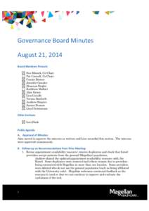 Governance Board minutes August 2014