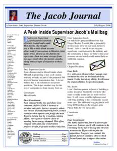 The Jacob Journal A Newsletter from Supervisor Dianne Jacob Serving the Cities of: El Cajon La Mesa