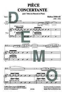 PIÈCE CONCERTANTE D  pour Tuba (ou Basson) et Piano