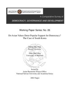 Do Asian Values Deter Popular Support for Democracy