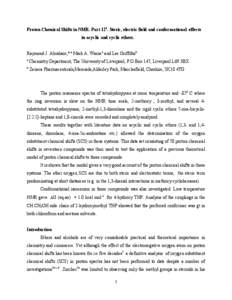 Proton Chemical Shifts in NMR. Part 121. Steric, electric field and conformational effects in acyclic and cyclic ethers. Raymond J. Abraham,*,a Mark A. Warnea and Lee Griffithsb a  Chemistry Department, The University of