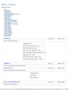 Module: molecular Module Contents msi 1.CENTER_NO 2.PERSON_ID 3.MSI_TEST_LAB